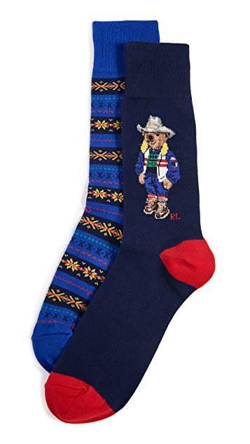 商品Ralph Lauren|2 Pack Sun Valley Bear Slack Socks,价格¥163,第5张图片详细描述