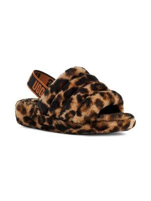 商品UGG|Fluff Yeah Panther-Print Sheepskin Slingback Slippers,价格¥340,第2张图片详细描述