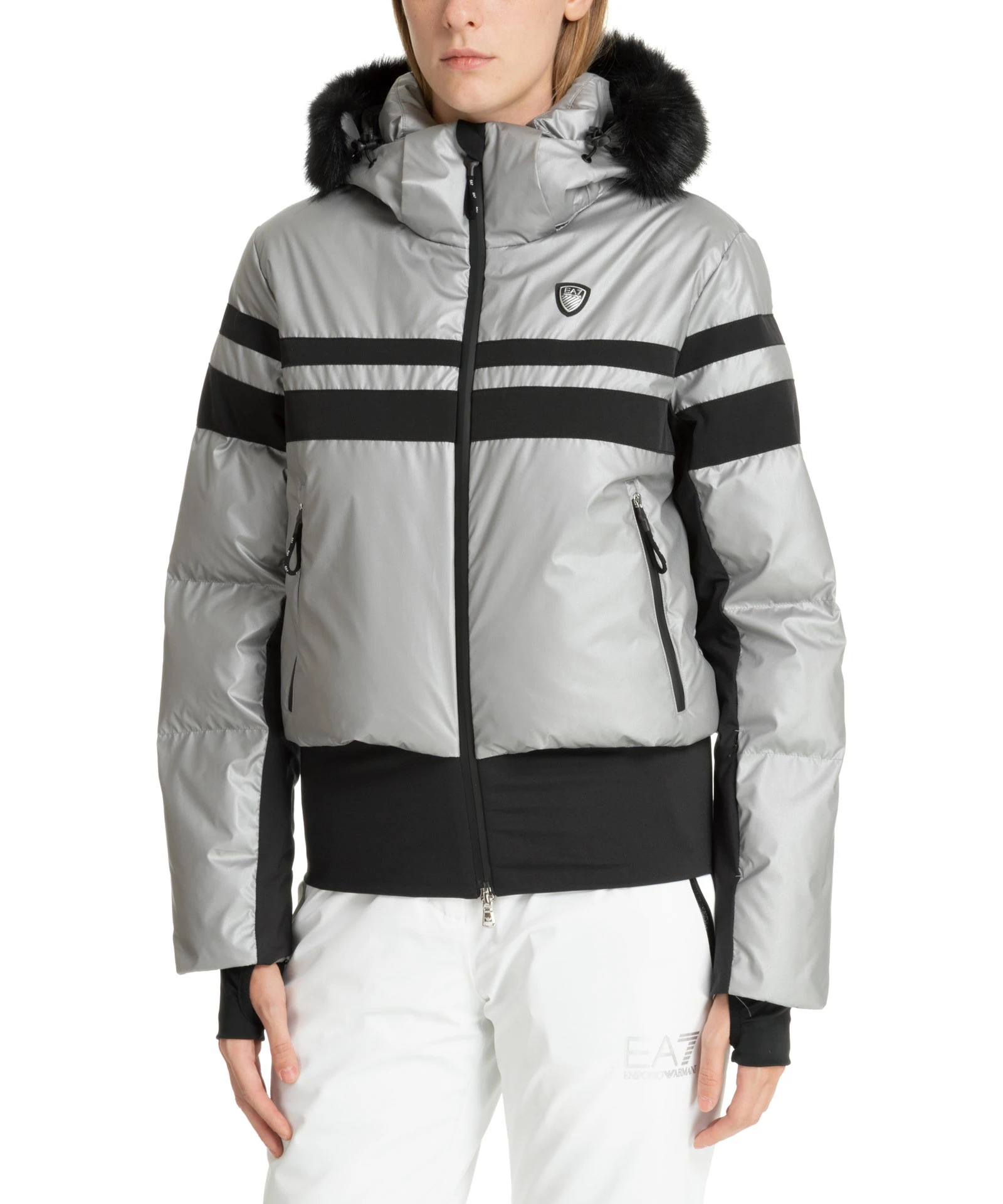 商品【商品预售7天】 Emporio Armani|Emporio Armani 女士滑雪服 6RTG09TNDFZ1988 银色,价格¥2289,第1张图片