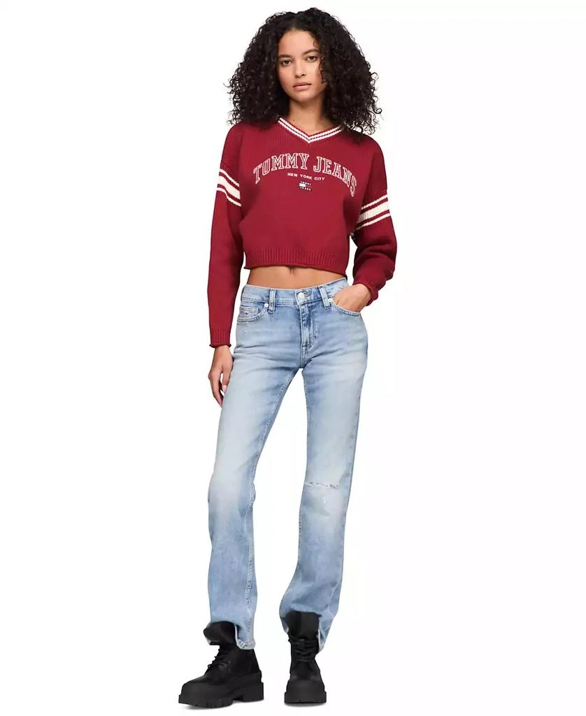 商品Tommy Jeans|Women's Cotton Cropped Varsity Sweater,价格¥240,第2张图片详细描述