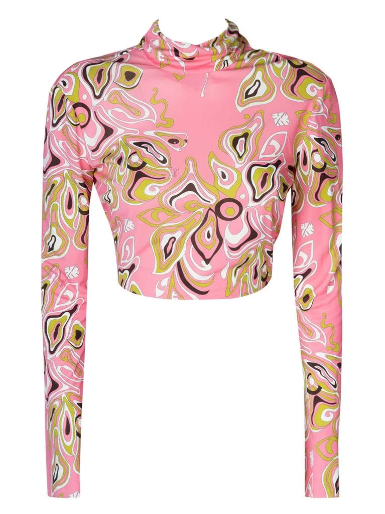 商品EMILIO PUCCI|Emilio Pucci Cropped Printer Blouse,价格¥3596,第1张图片