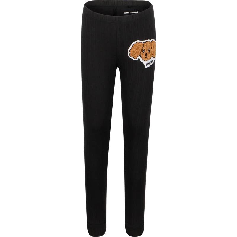 商品Mini Rodini|Puppy applique leggings in black,价格¥339,第1张图片