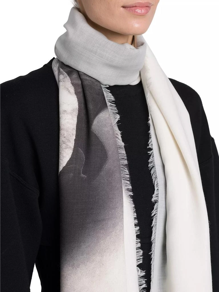 商品Alexander McQueen|Orchid Stem Cashmere Shawl Scarf,价格¥3344,第3张图片详细描述