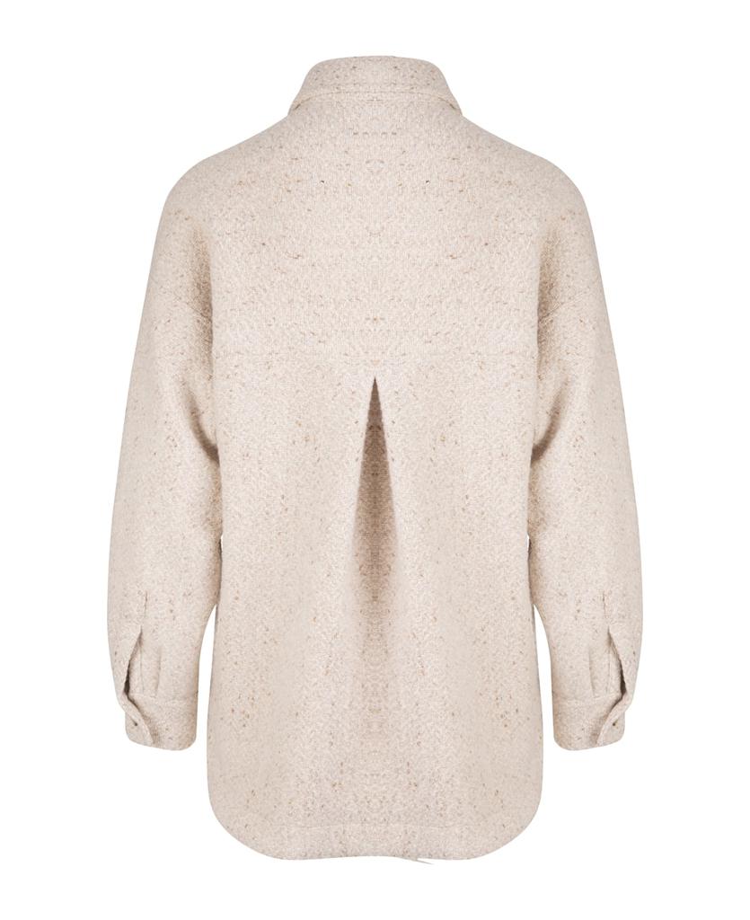 Woman Beige Virgin Wool Shirt With Boucle' Effect商品第2张图片规格展示