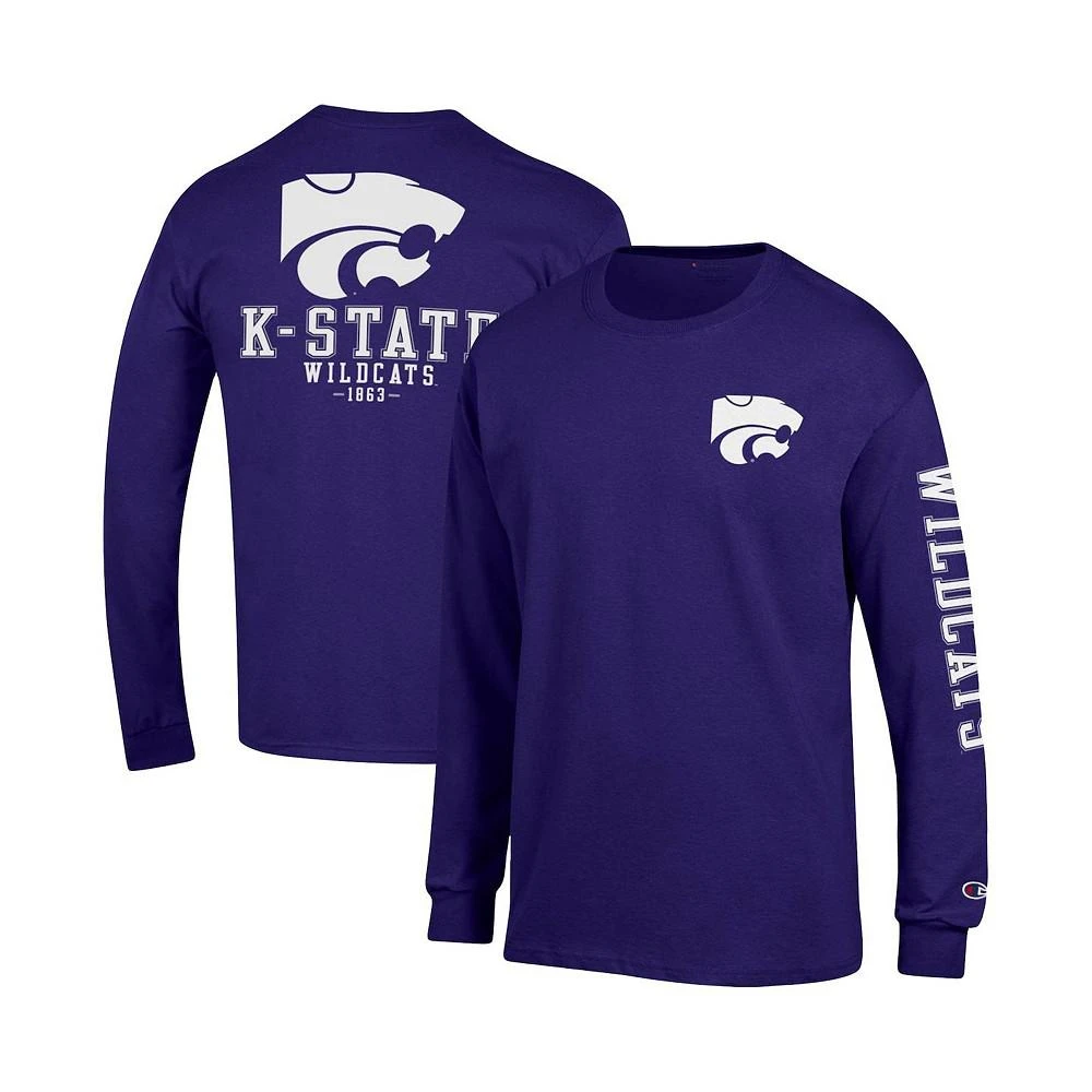 商品CHAMPION|Men's Purple Kansas State Wildcats Team Stack Long Sleeve T-shirt,价格¥222,第1张图片