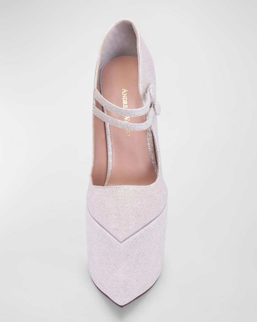 商品Andrea Wazen|Jeu Glitter Mary Jane Platform Wedge Pumps,价格¥3244,第4张图片详细描述