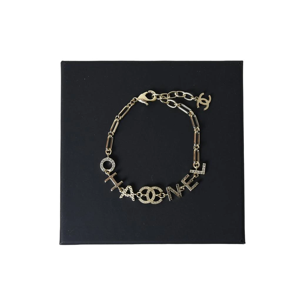 商品Chanel|Chanel Logo Letter Chain Bracelet Gold,价格¥8246,第1张图片