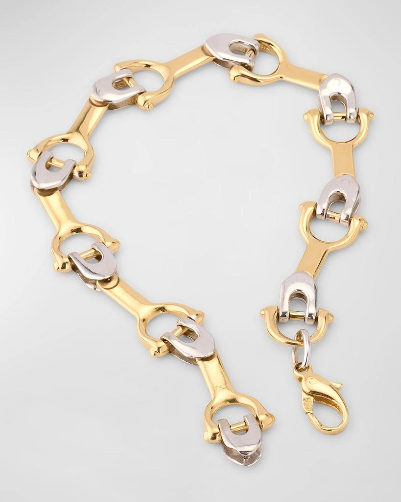 商品NM Estate|Estate 18K Yellow and White Gold Alternating Stirrup Bracelet,价格¥38576,第4张图片详细描述