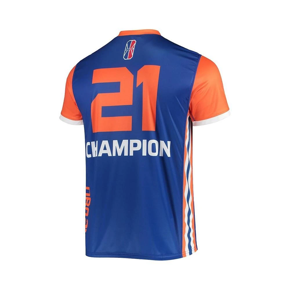 商品CHAMPION|Men's Blue, Orange Knicks Gaming Authentic Jersey V-Neck T-shirt,价格¥443,第4张图片详细描述