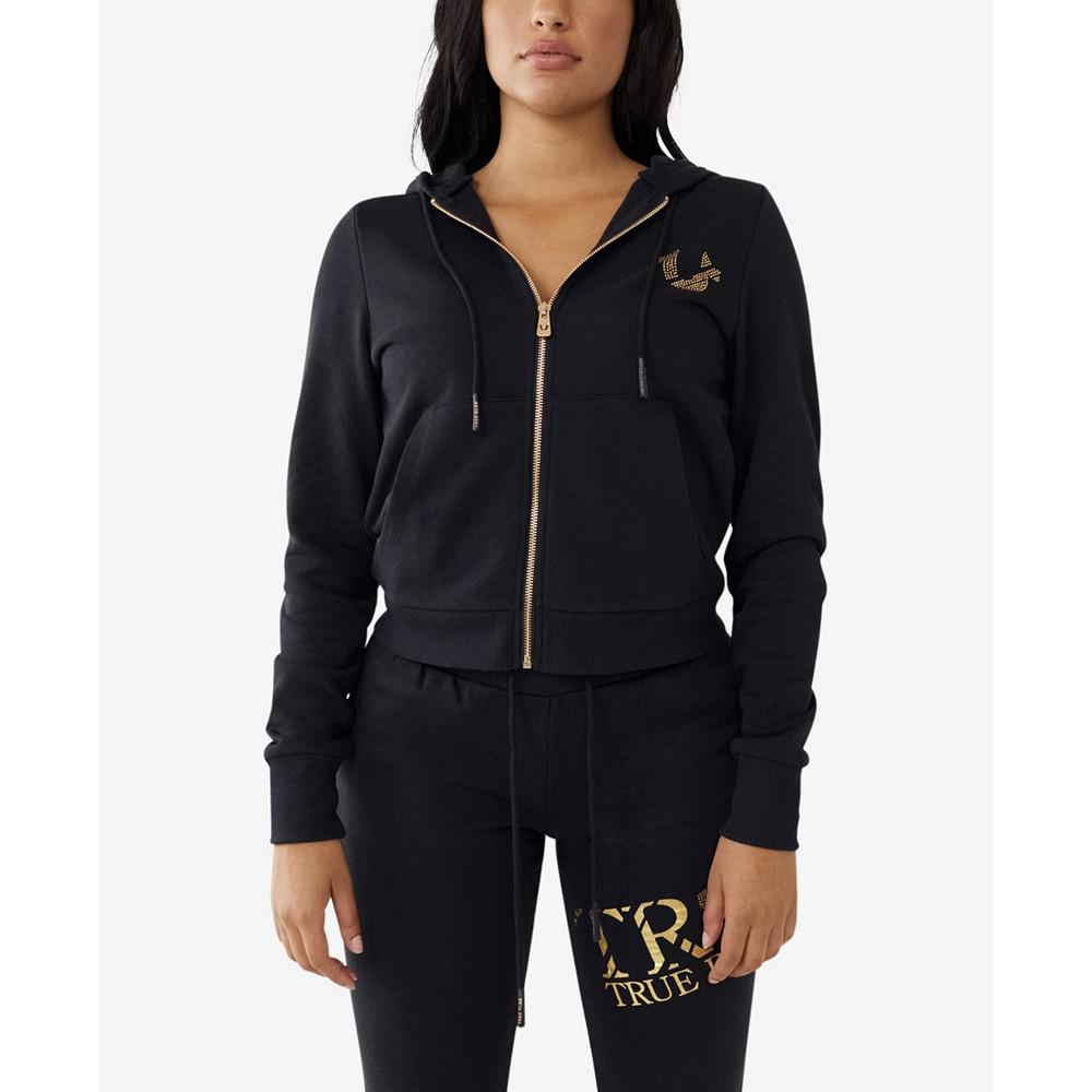 Women's True Logo Classic Zip Hoodie Top商品第1张图片规格展示