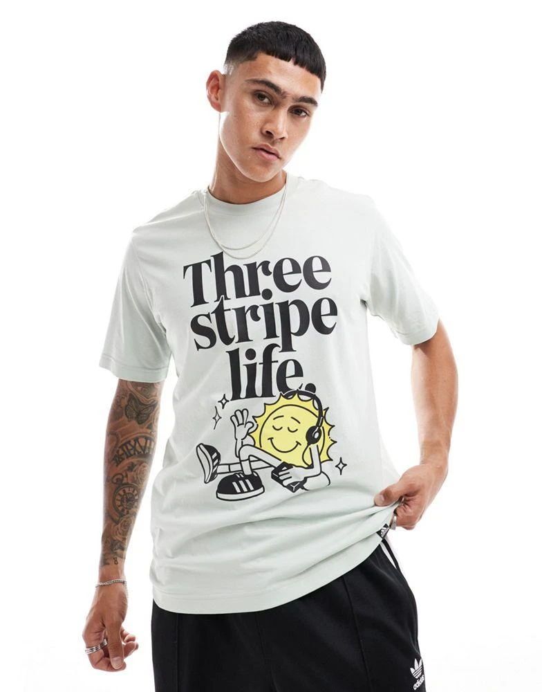 商品Adidas|adidas Training t-shirt with three stripe life graphic in green,价格¥239,第1张图片