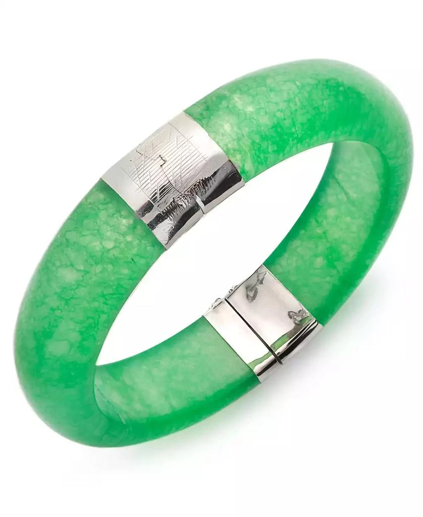 商品Macy's|Dyed Jade Bangle Set in Sterling Silver,价格¥1251,第1张图片