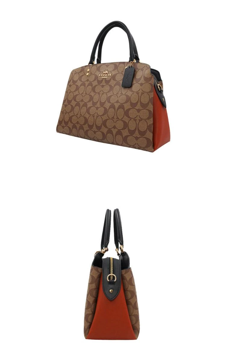 商品Coach|Coach 奥莱款大号女士PVC配皮单肩手提戴妃包,价格¥3076,第6张图片详细描述