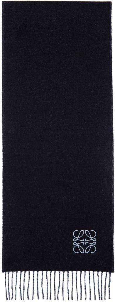 Navy & Blue Wool Anagram Scarf商品第1张图片规格展示