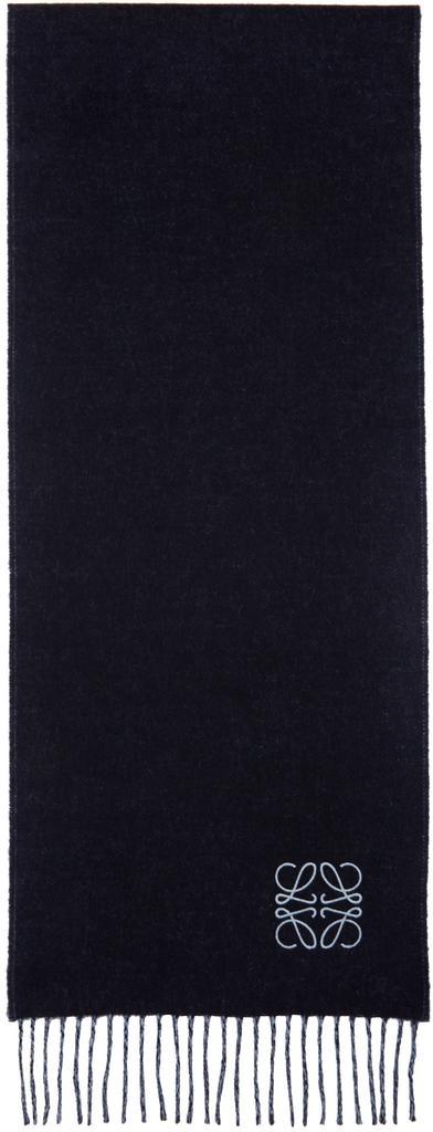 商品Loewe|Navy & Blue Wool Anagram Scarf,价格¥2587,第1张图片