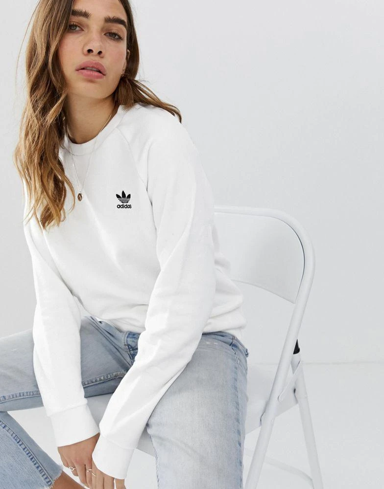 商品Adidas|adidas Originals Essential crew neck sweatshirt in white,价格¥159,第1张图片