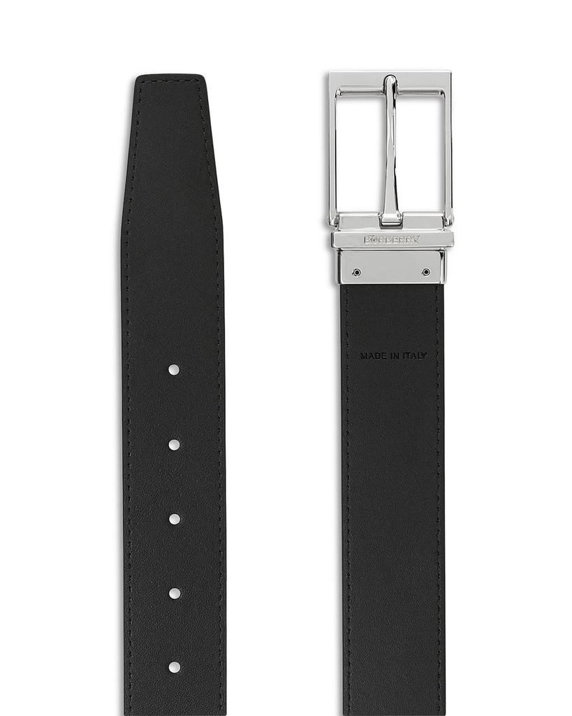 Reversible Charcoal Check & Leather Belt商品第7张图片规格展示