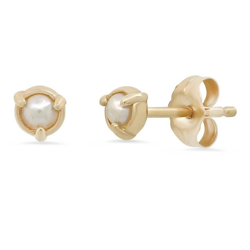 商品Elliot Young|Women's 14K "claw" 3 Pronged Stud Earring In Gold,价格¥1848,第1张图片