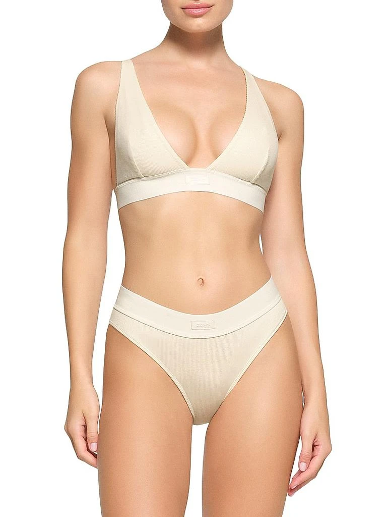 商品SKIMS|Cotton Rib Plunge Bralette,价格¥269,第3张图片详细描述