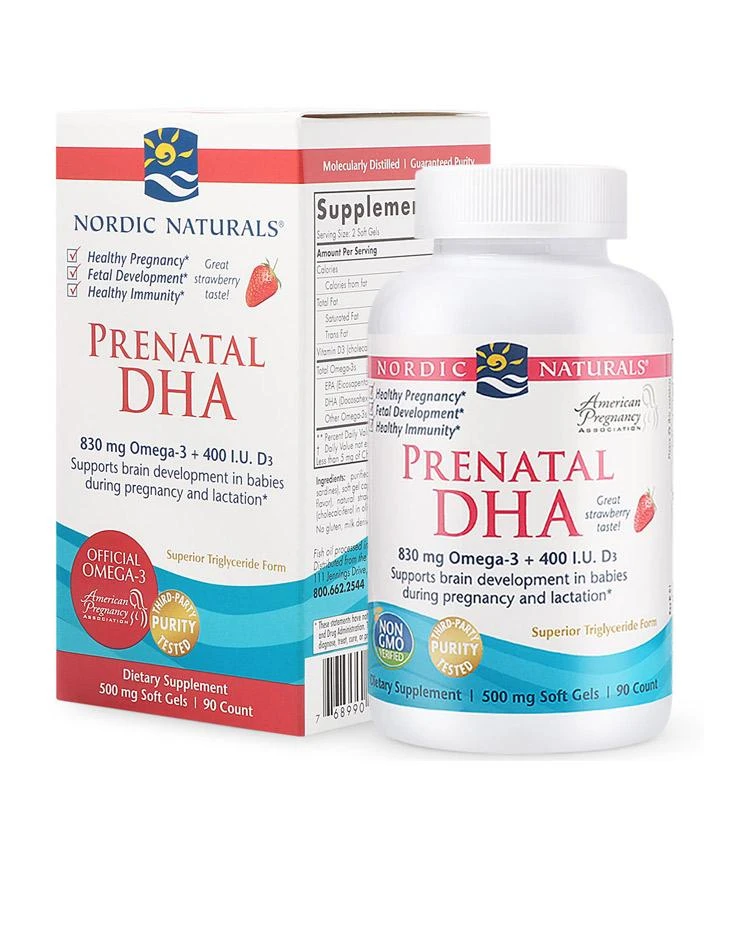 商品Nordic Naturals|香港直邮Nordic Naturals挪威小鱼孕妇产前DHA鱼油软胶囊90粒,价格¥314,第4张图片详细描述