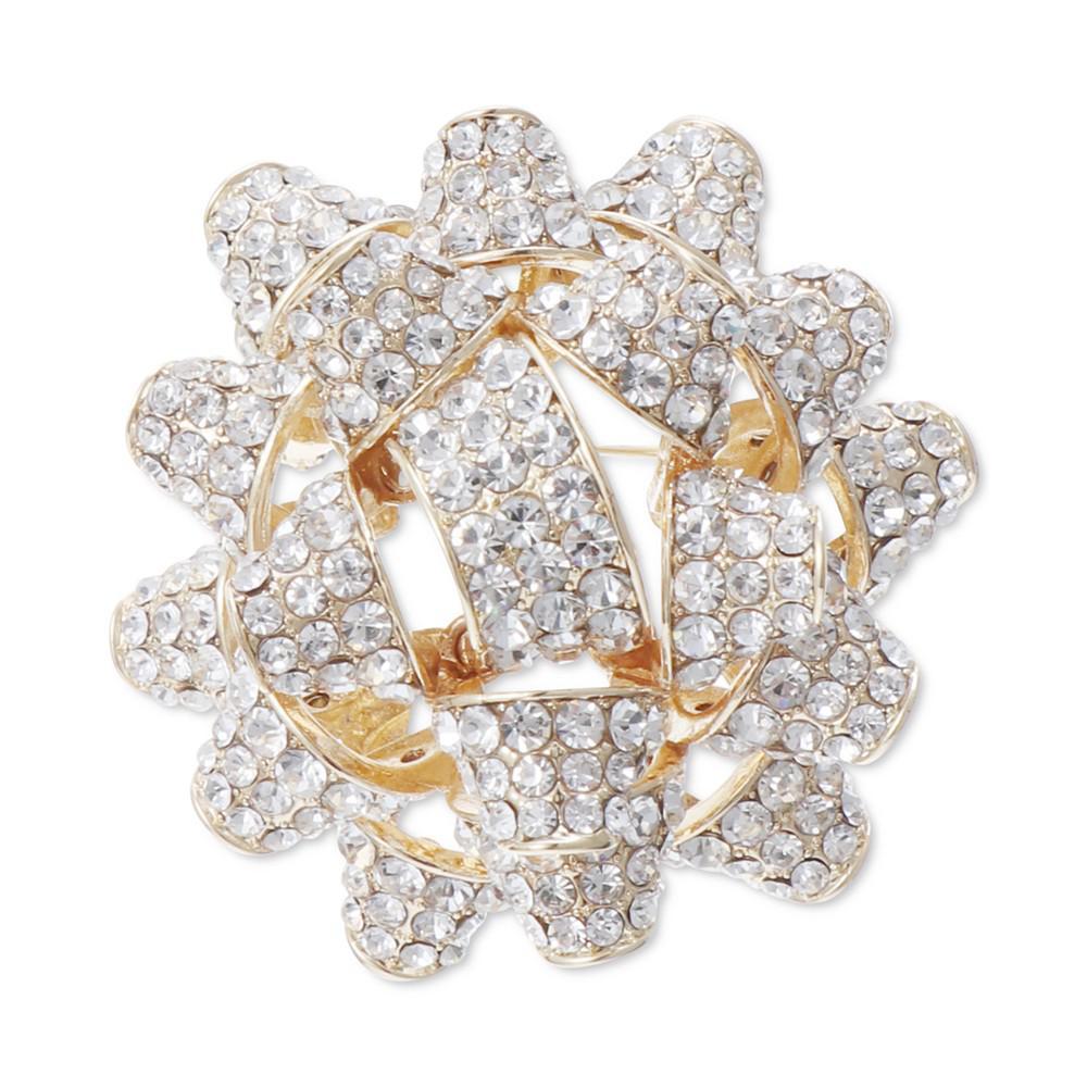 商品Charter Club|Gold-Tone Crystal Gift Bow Pin, Created for Macy's,价格¥66,第1张图片