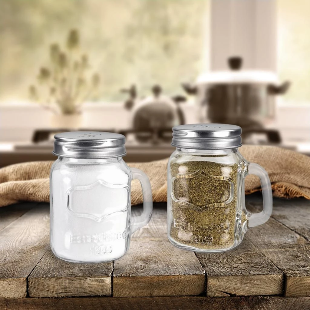 商品Home Basics|Home Basics 2 Piece Salt and Pepper Mason Jar Set,价格¥111,第2张图片详细描述