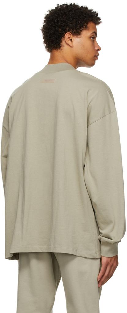 Green Cotton Jersey Long Sleeve T-Shirt商品第3张图片规格展示
