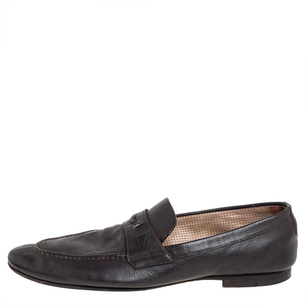 商品[二手商品] Louis Vuitton|Louis Vuitton Brown Leather Slip On Loafers Size 42,价格¥3111,第2张图片详细描述