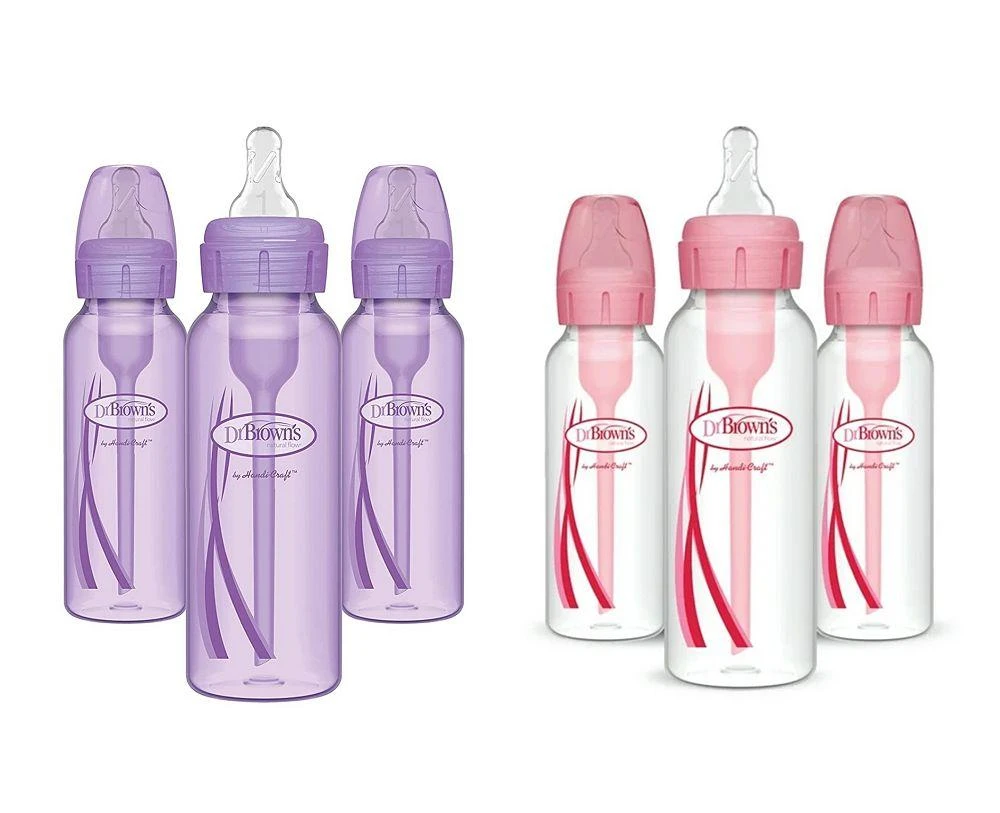 商品Dr. Brown's|Options + Natural Flow Anti-Colic Baby Bottles, 8oz, 6 Pack,价格¥328,第1张图片