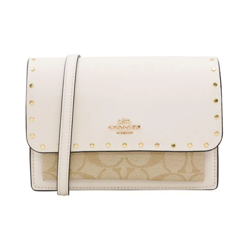 商品Coach|Coach 奥莱款迷你女士PVC配皮单肩斜挎小方包C3326IMOT4,价格¥2774,第1张图片
