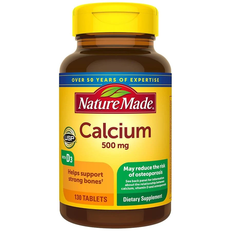 商品Nature Made|Calcium 500 mg with Vitamin D3 Tablets,价格¥109,第1张图片