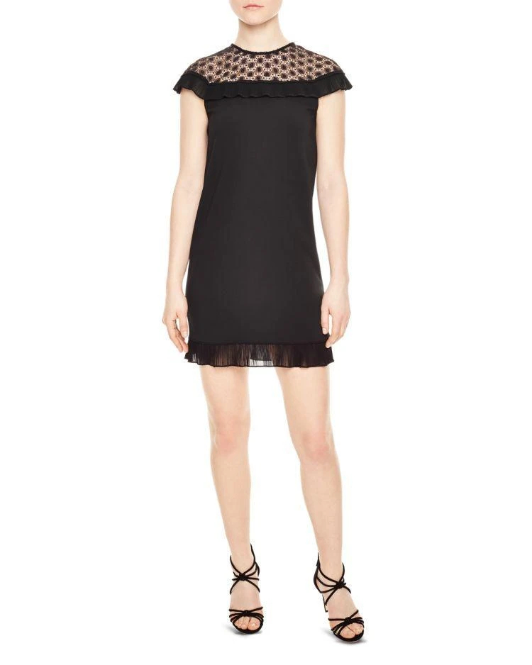 商品Sandro|Ewen Crochet-Inset Dress,价格¥936,第1张图片