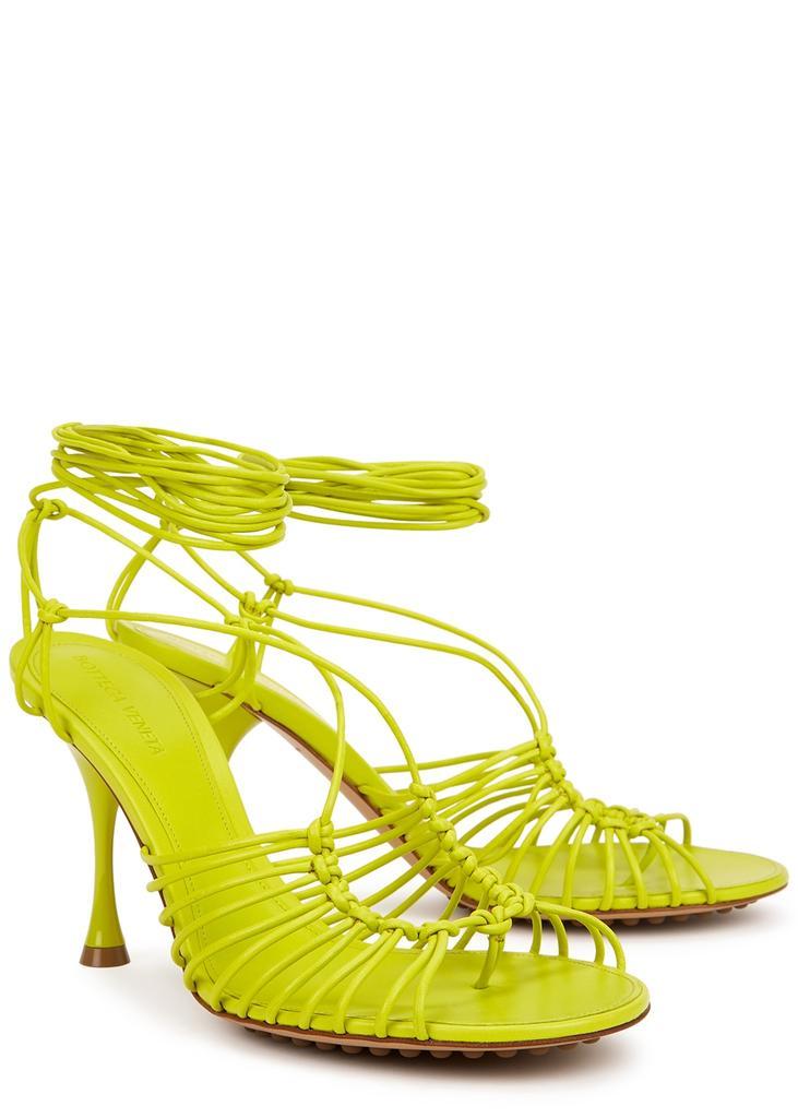 商品Bottega Veneta|Dot 90 lime lace-up leather sandals,价格¥7940,第4张图片详细描述