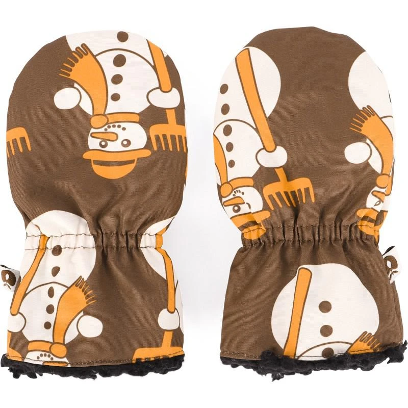 商品Småfolk|Snowman print baby mittens in brown,价格¥137,第2张图片详细描述