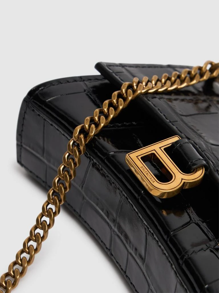 商品Balenciaga|Mini Hourglass Croc Embossed Leather Bag,价格¥11986,第3张图片详细描述