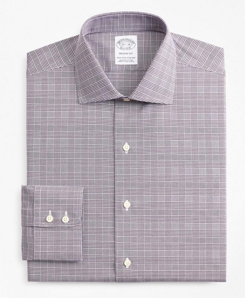 商品Brooks Brothers|Stretch Regent Regular-Fit Dress Shirt, Non-Iron Royal Oxford English Collar Glen Plaid,价格¥522,第6张图片详细描述