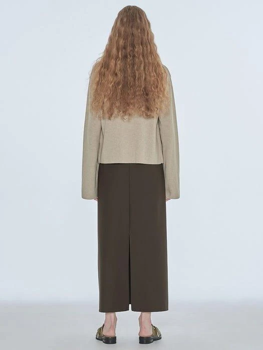 Vest Layered Knit Top Cardigan (Beige) 商品
