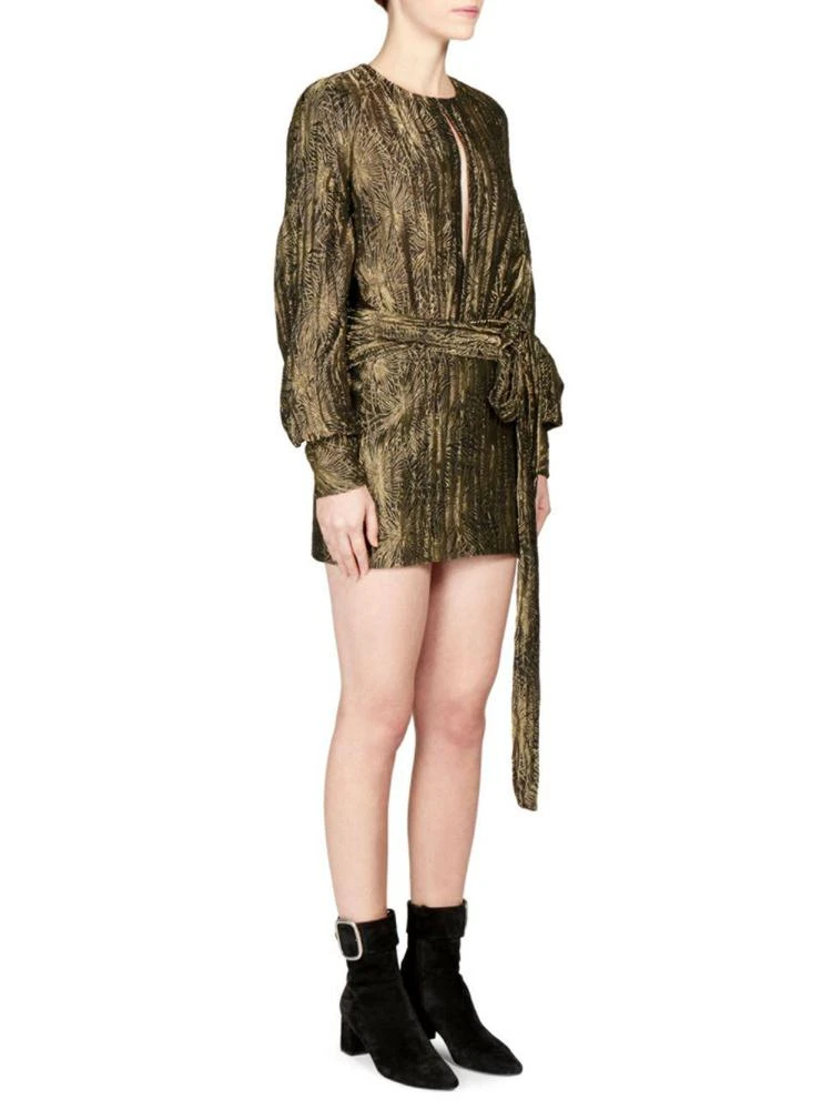 商品Yves Saint Laurent|Saint Laurent - Metallic Long-Sleeve Firework Dress,价格¥10056,第1张图片