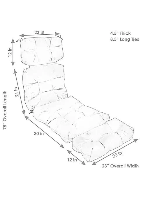 商品belk|Decor Indoor Outdoor Olefin Tufted Chaise Lounge Chair Cushions   Red,价格¥754,第5张图片详细描述