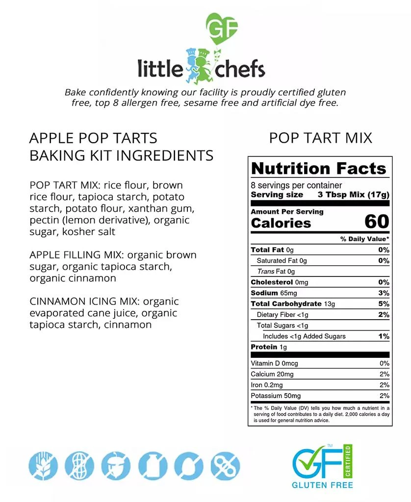 商品Little GF Chefs|Apple Pop Tarts Gluten Free Baking Kit,价格¥262,第3张图片详细描述