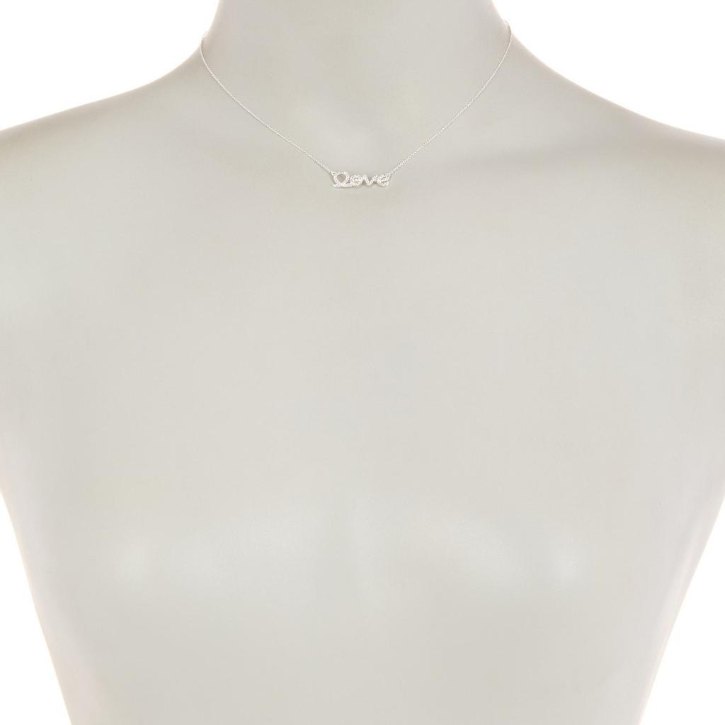 Adornia Crystal Cursive Love Necklace silver商品第2张图片规格展示