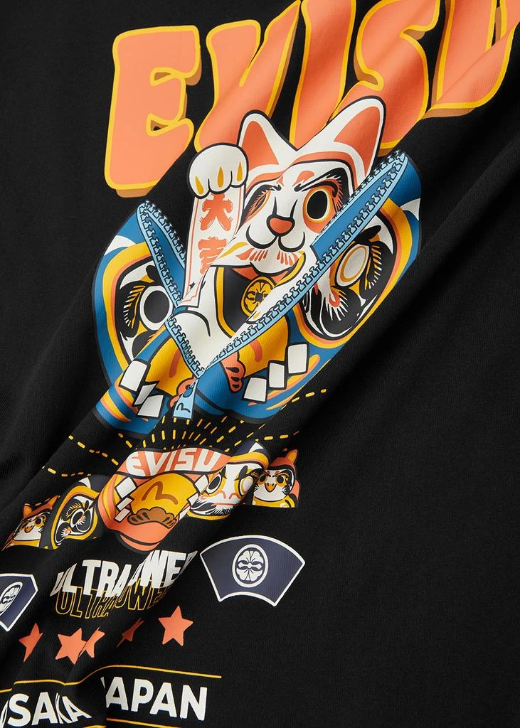 商品Evisu|Zip-up Daruma And Fortune Cat cotton T-shirt,价格¥1014,第5张图片详细描述