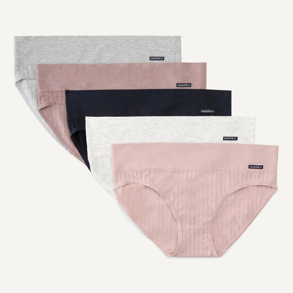 商品Nautica|Womens Seamless Ribbed Hipster Brief, 5-Pack,价格¥155,第1张图片