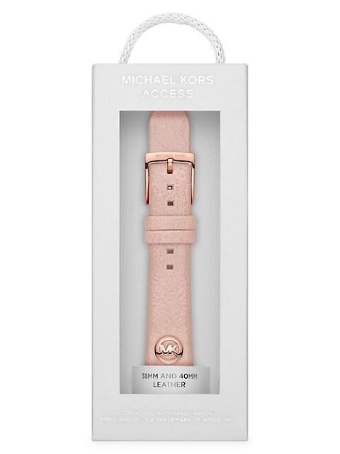 商品Michael Kors|MK Logo Charm Apple Strap Collection. LeatherApple Watch® Band/38MM & 40MM,价格¥706,第5张图片详细描述