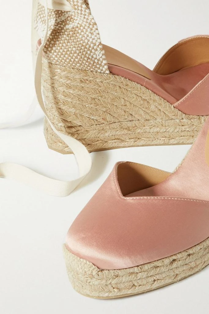 商品CASTAÑER|Chiara 80 satin and canvas wedge espadrilles,价格¥653,第4张图片详细描述