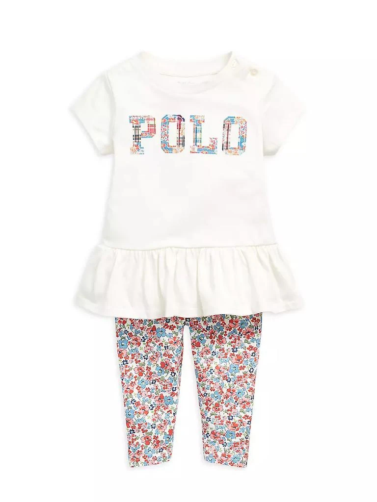商品Ralph Lauren|Baby Girl's 2-Piece Peplum T-Shirt & Floral-Print Leggings Set,价格¥197,第1张图片