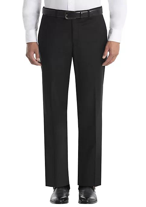 Solid Black Wool Straight Suit Separate Pants商品第1张图片规格展示