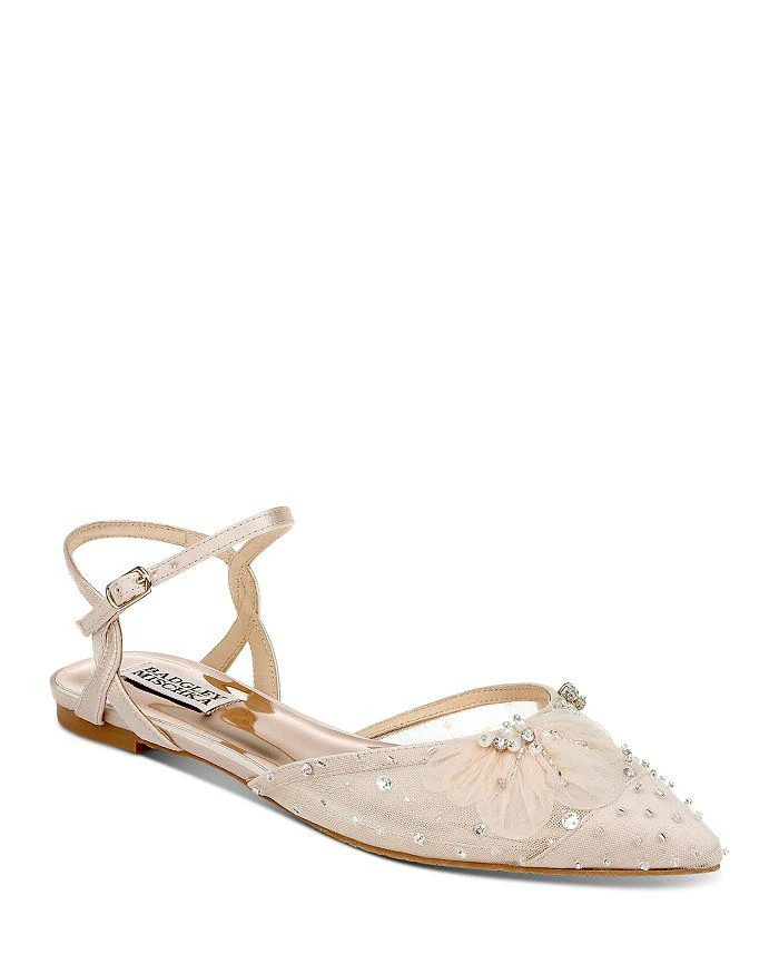 商品Badgley Mischka|Women's Karine Pointed Toe Flat Pumps,价格¥839,第1张图片