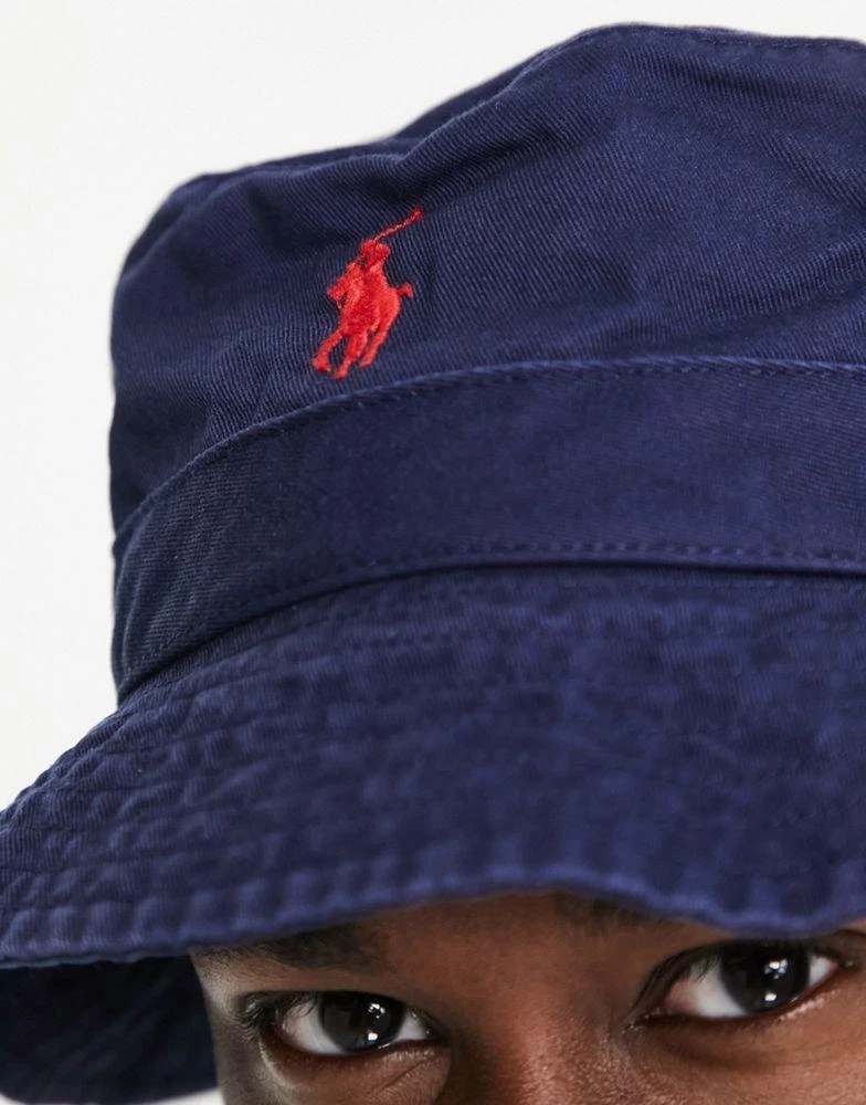 商品Ralph Lauren|Polo Ralph Lauren bucket hat with pony logo in navy,价格¥291,第4张图片详细描述