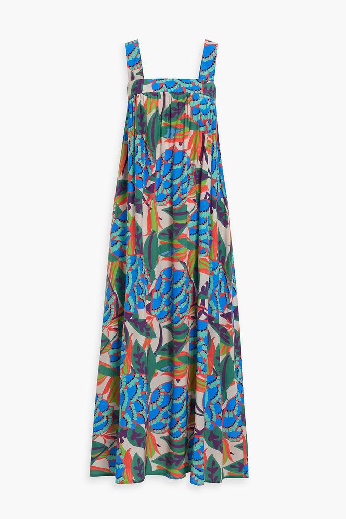 Celeste gathered printed crepe maxi dress商品第1张图片规格展示